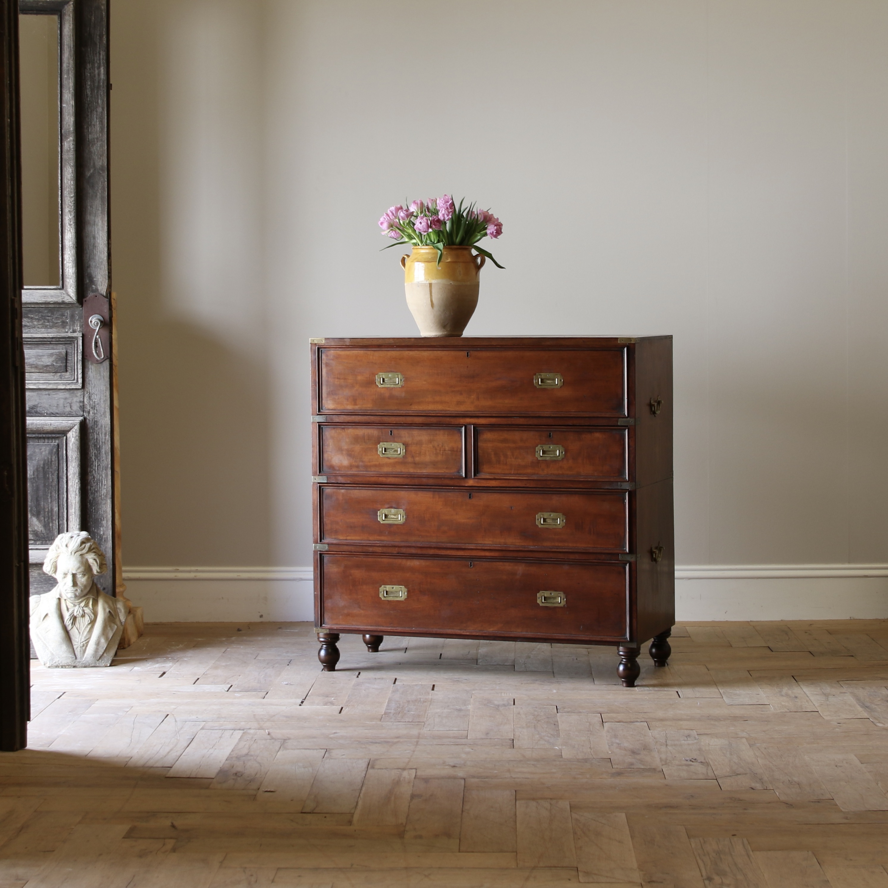 152-14 - English Campaign Chest with Secretaire